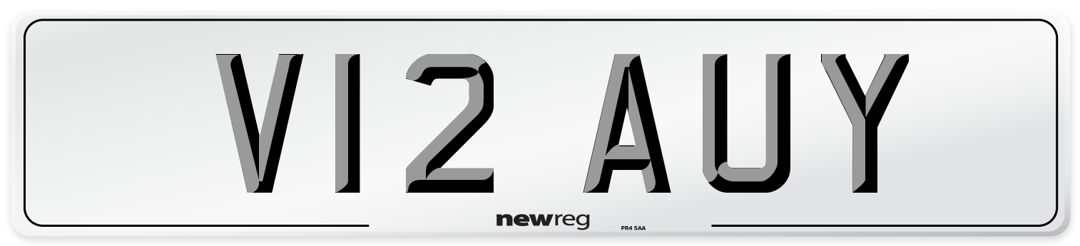 V12 AUY Number Plate from New Reg